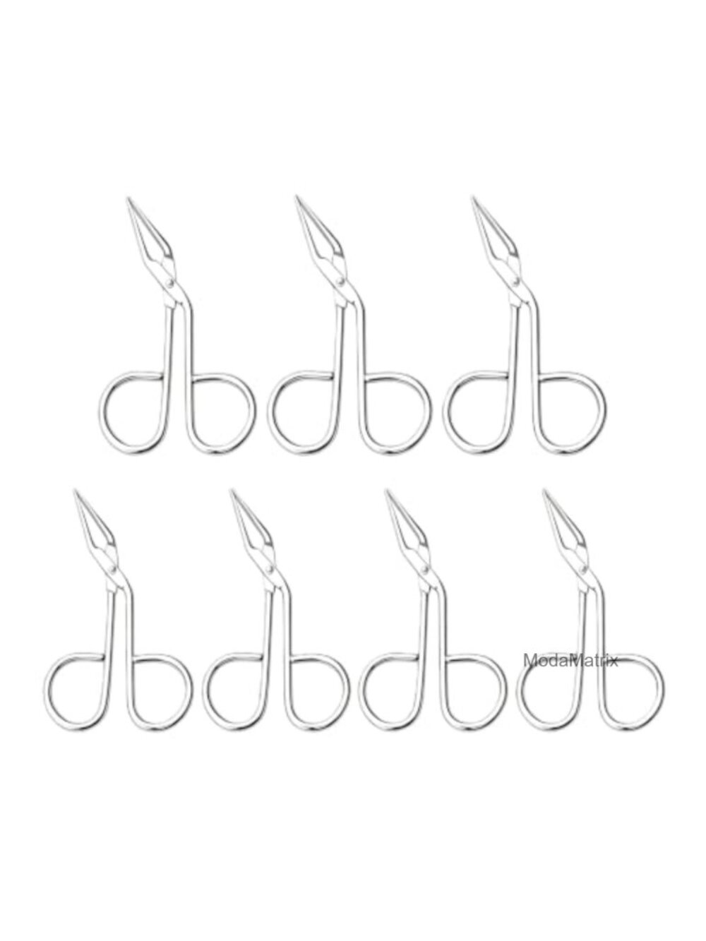7Pc Stainless Steel Eyebrow Tweezers Scissors Slant Tip Hair Plucker Set